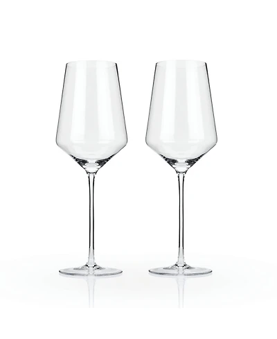 Viski Raye Angled Crystal Bordeaux Wine Glasses, Set of 2, 16 Oz