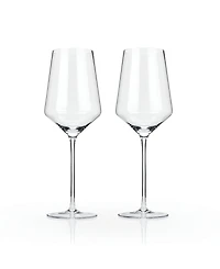 Viski Raye Angled Crystal Bordeaux Wine Glasses, Set of 2, 16 Oz