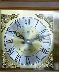 Bedford Clock Collection 34.5" Antique Chiming Wall Clock with Roman Numerals