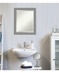 Amanti Art Brushed Framed Bathroom Vanity Wall Mirror, 19.5" x 23.50"