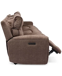 Closeout! Hutchenson 3-Pc. Fabric Sectional with 3 Power Recliners and Power Headrests