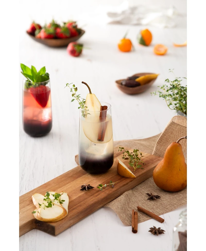 JoyJolt Black Swan Highball Glasses, Set of 4