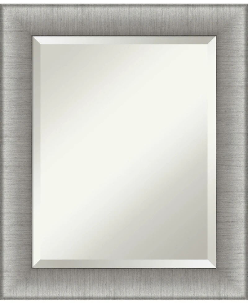 Amanti Art Elegant Brushed Framed Bathroom Vanity Wall Mirror, 20.75" x 24.75"