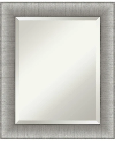 Amanti Art Elegant Brushed Framed Bathroom Vanity Wall Mirror, 20.75" x 24.75"