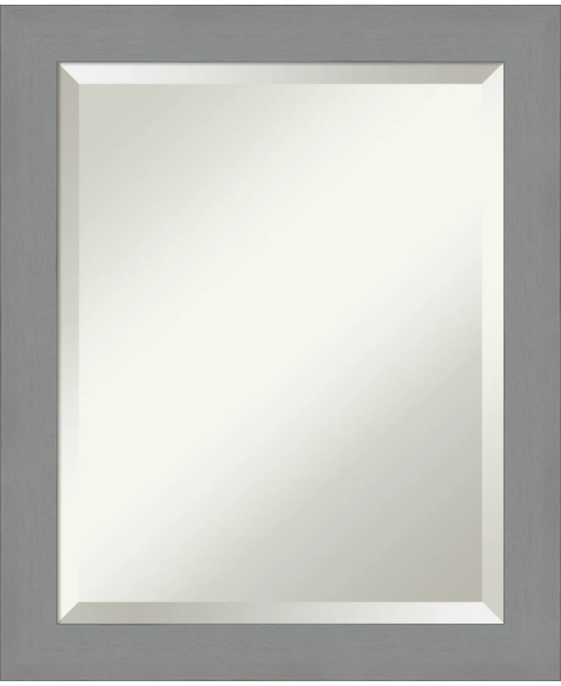 Amanti Art Brushed Framed Bathroom Vanity Wall Mirror, 19.5" x 23.50"