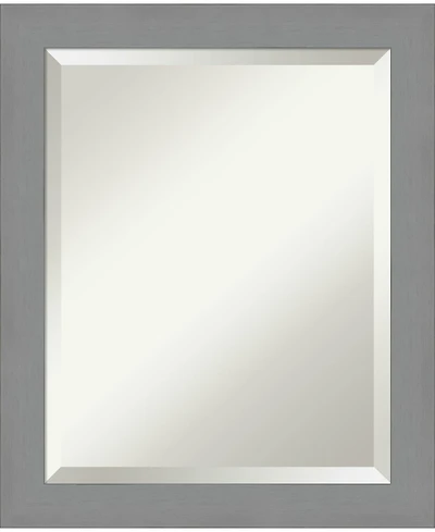 Amanti Art Brushed Framed Bathroom Vanity Wall Mirror, 19.5" x 23.50"