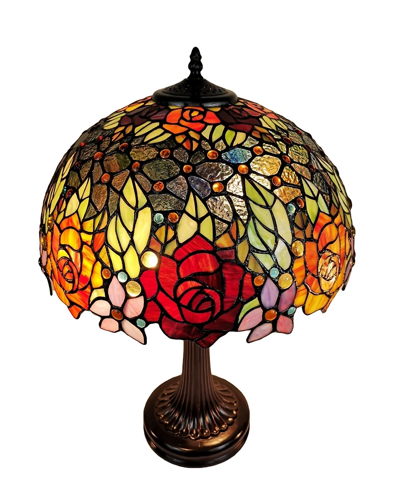 Amora Lighting Tiffany Style Roses Table Lamp