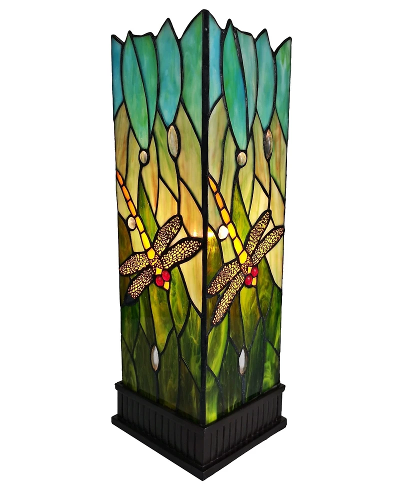 Amora Lighting Tiffany Style Dragonfly Table Lamp
