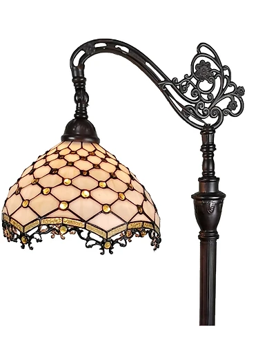 Amora Lighting Tiffany Style Jeweled Reading Floor Lamp