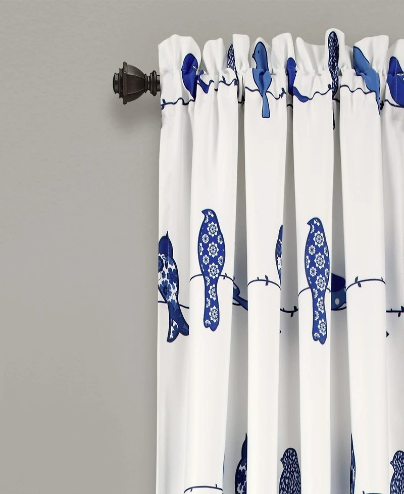 Lush Decor Rowley Birds Light Filtering Window Curtain Panels