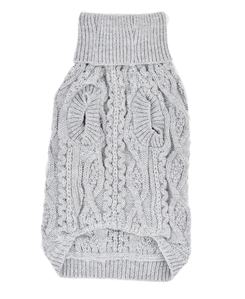 Parisian Pet Cable Knit Sweater Cloud Gray