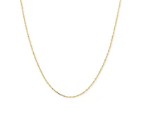 Lightweight 14k Yellow Gold Necklace, 20" Light Rope Chain (1mm)