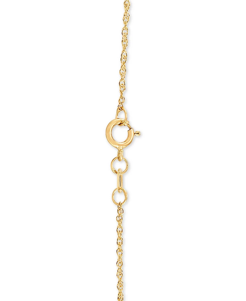 Lightweight 14k Yellow Gold Necklace, 16" Light Rope Chain (1mm)