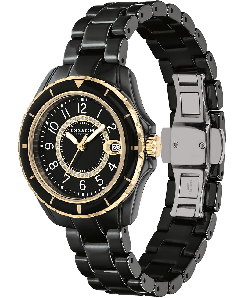 Coach Women's Preston Black Ceramic Bracelet Watch 32mm
