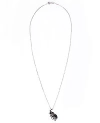 Black and White Diamond 1/10 ct. t.w. Elephant Pendant Necklace in Sterling Silver