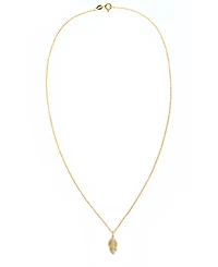 Diamond 1/10 ct. t.w. Leaf Pendant Necklace in 14K Yellow Gold over Sterling Silver