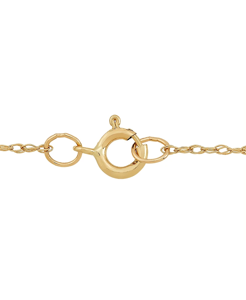 Cubic Zirconia Three Stone Pendant Necklace in 14k Yellow Gold