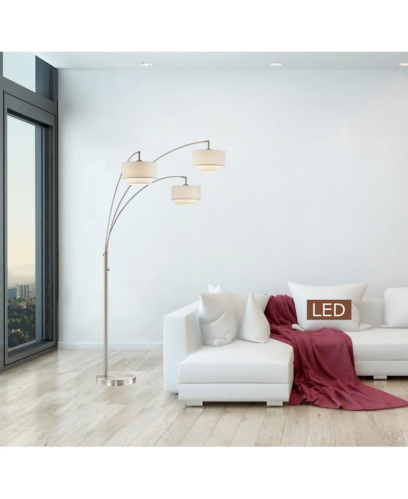 Artiva Usa Lumiere Iii 80" Led Arched Floor Lamp Double Layer Shade with Dimmer