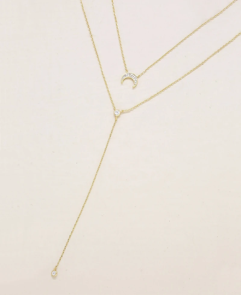Ettika Dainty Layered Crescent Moon Necklace Set