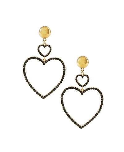 Ettika Double Crystal Heart Earrings