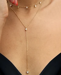 Ettika Simplistic Crystal Layered Lariat Necklace Set