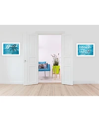 Trendy Decor 4U Beach Life 2-Piece Vignette by Cindy Jacobs, White Frame, 15" x 11"