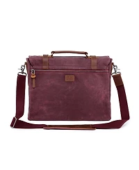 Tsd Brand Stone Creek Waxed Canvas Briefcase
