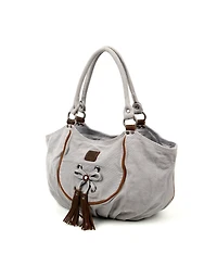 Tsd Brand Bold Lotus Canvas Hobo Bag