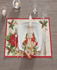 Elrene Red and White Poinsettias Placemat, Set of 4
