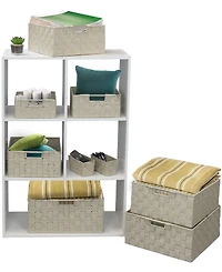 Sorbus Piece Stackable Woven Basket Organizer Set with Built-In Carry Handles