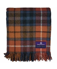 Prince of Scots Highland Tartan Tweed Pure 100% Wool Throw, 72" x 59"