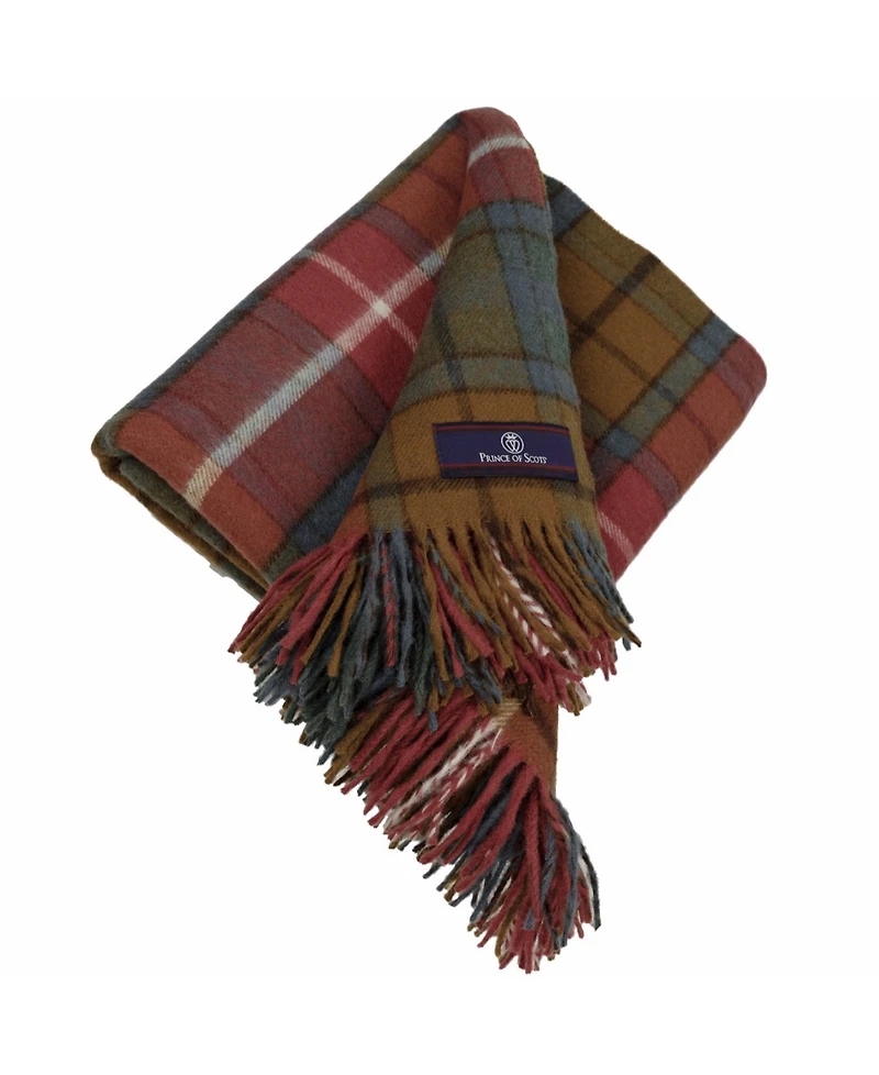 Prince of Scots Highland Tartan Tweed Merino Wool Throw, 55" x 72"