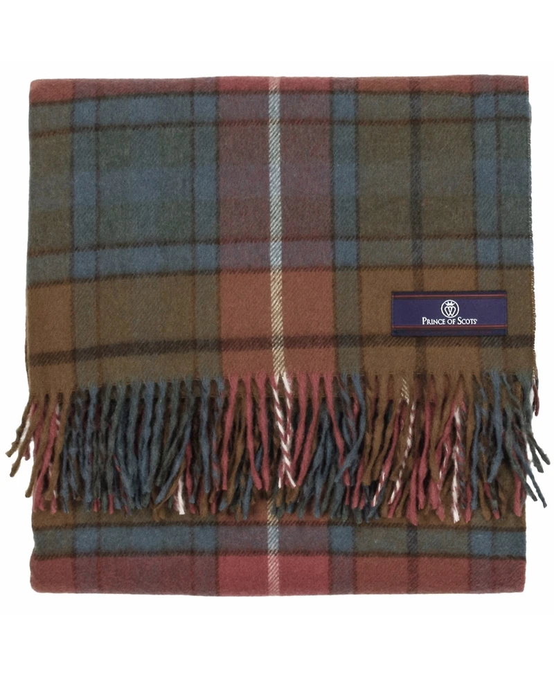 Prince of Scots Highland Tartan Tweed Merino Wool Throw, 55" x 72"