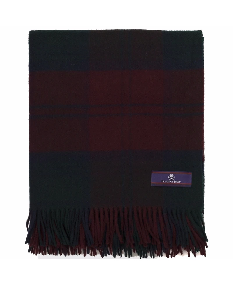 Prince of Scots Highland Tartan Tweed Merino Wool Throw, 55" x 72"