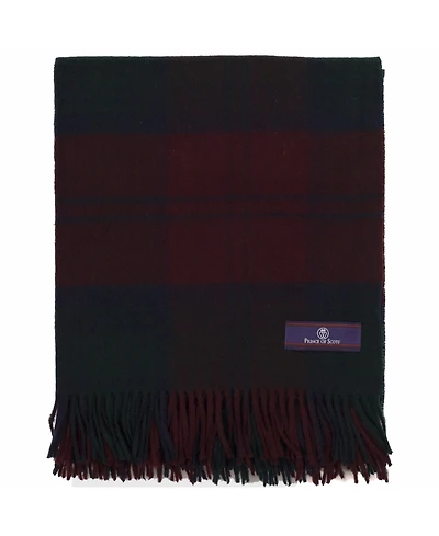 Prince of Scots Highland Tartan Tweed Merino Wool Throw, 55" x 72"