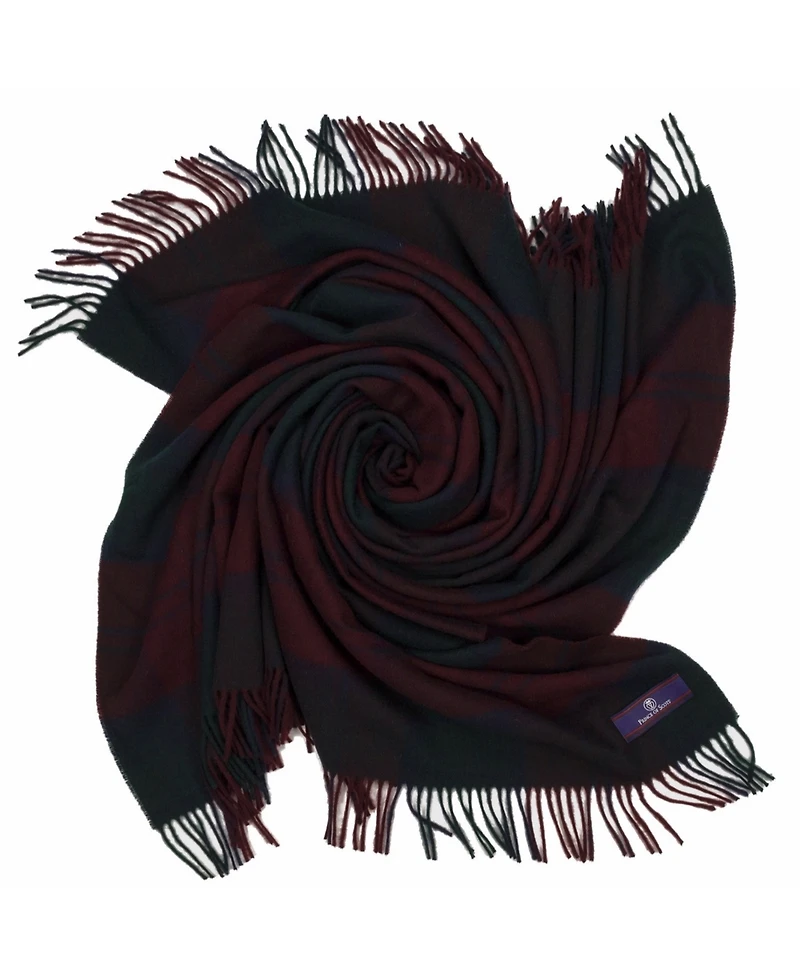 Prince of Scots Highland Tartan Tweed Merino Wool Throw, 55" x 72"
