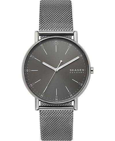 Skagen Men's Signatur Gunmetal Stainless Steel Mesh Bracelet Watch 40mm