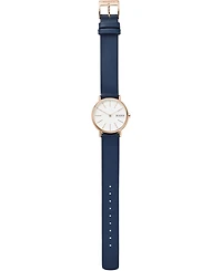 Skagen Women's Signatur Navy Leather Strap Watch 30mm