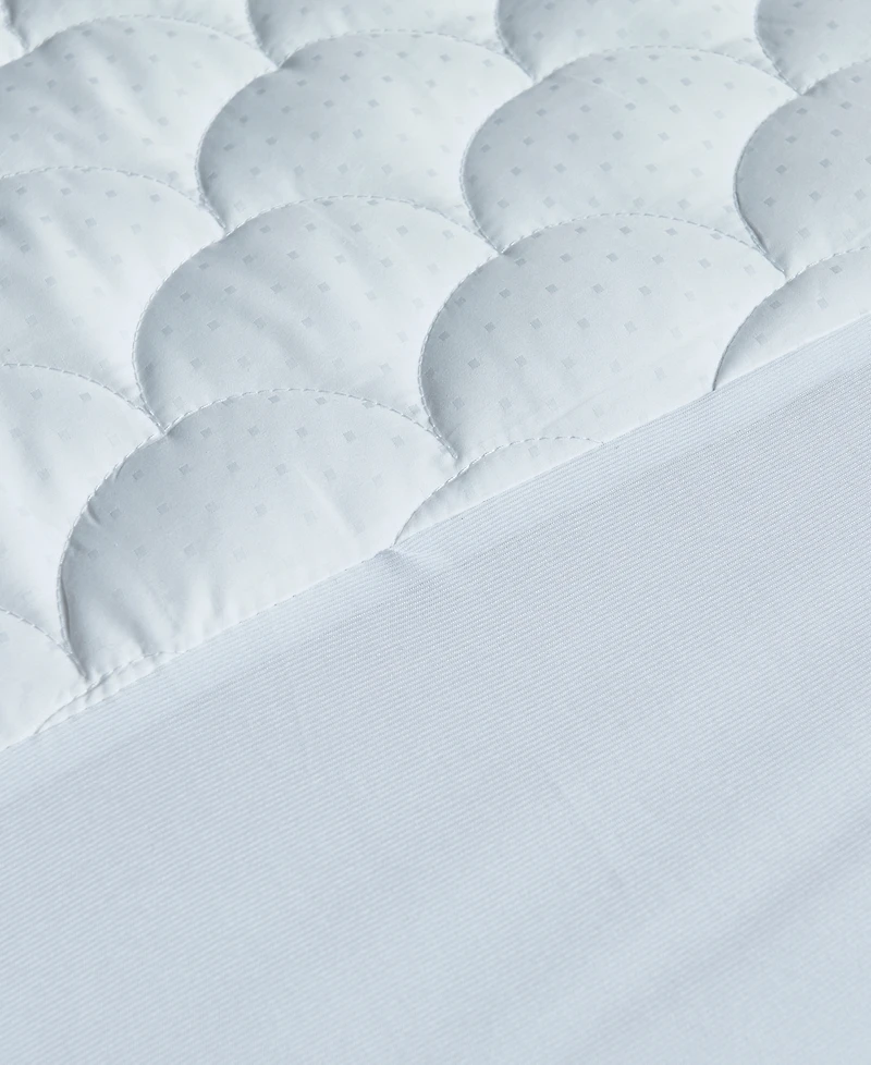 Blue Ridge Dual-Action 100% Cotton Damask Dot Mattress Pad, California King