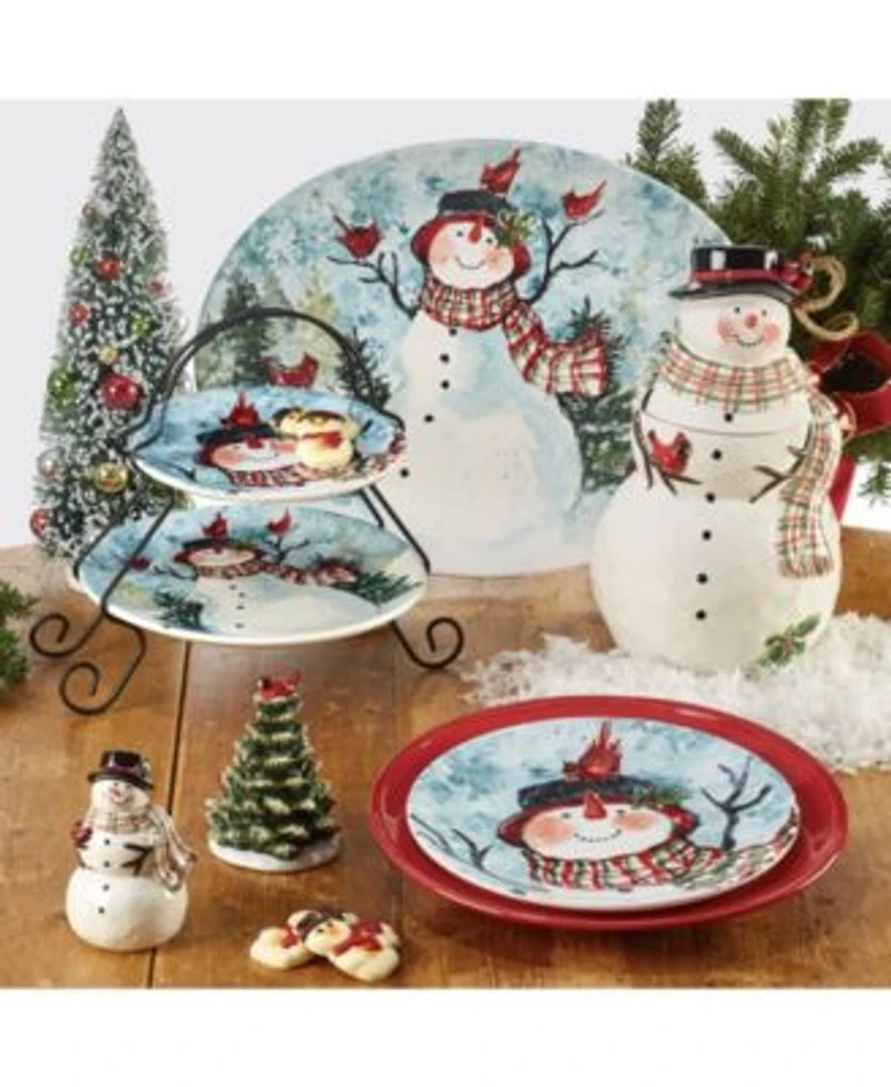 Certified International Watercolor Snowman Dinnerware Collection