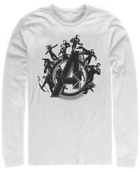 Marvel Men's Avengers Endgame Circle Group Logo, Long Sleeve T-shirt