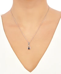 2-Pc. Set Sapphire (1-1/3 ct. t.w.) & Diamond (1/20 Pendant Necklace Matching Drop Earrings Sterling Silver (Also Emerald)