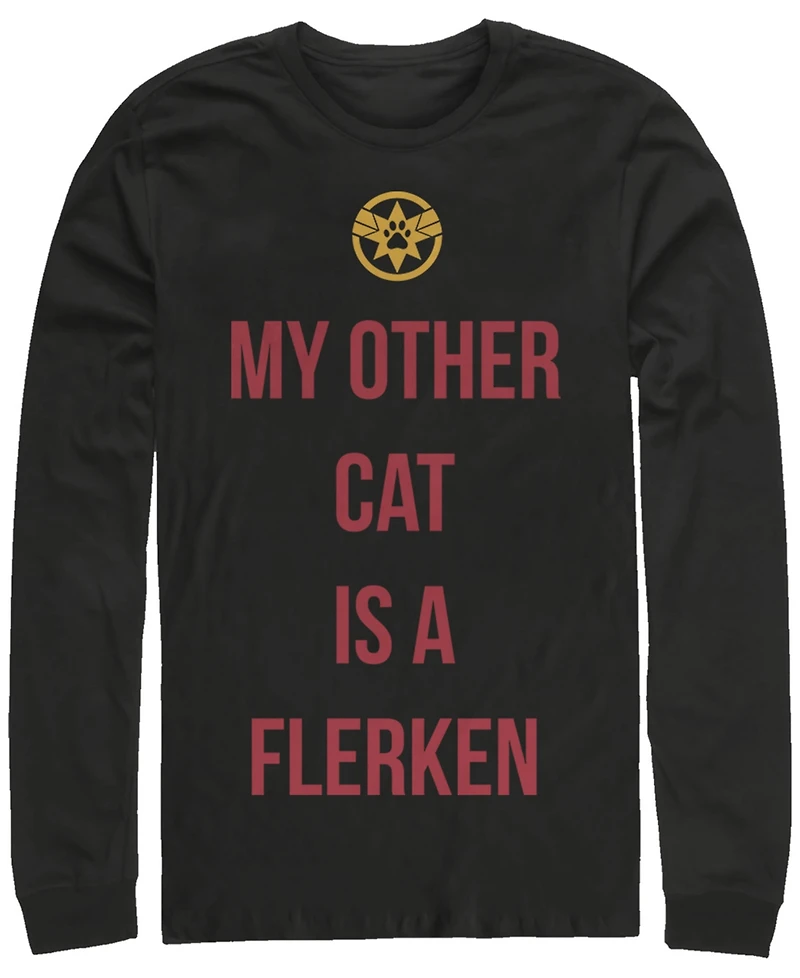 Marvel Men's Captain My Cat is a Flerken, Long Sleeve T-shirt