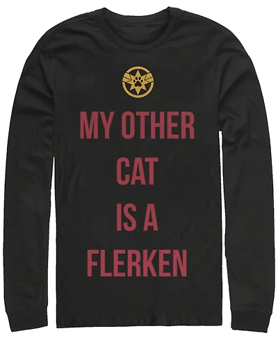 Marvel Men's Captain My Cat is a Flerken, Long Sleeve T-shirt