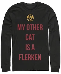 Marvel Men's Captain My Cat is a Flerken, Long Sleeve T-shirt