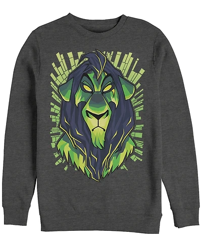 Disney Men's Lion King Scar Evil Geometric, Crewneck Fleece