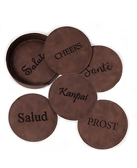 Bey-Berk Coaster with Holder in Vintage-like Set of 6