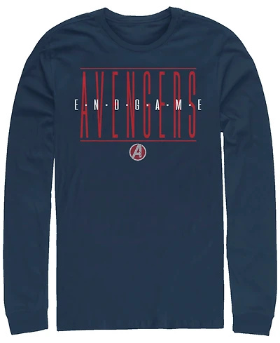 Marvel Men's Avengers Endgame Text Logo, Long Sleeve T-shirt