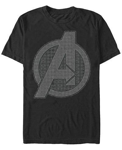 Marvel Men's Avengers Endgame Grayscale Icons Logo, Short Sleeve T-shirt