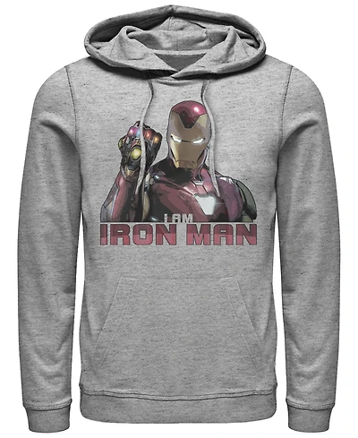 Marvel Men's Avengers Endgame I Am Iron Man Gauntlet, Pullover Hoodie